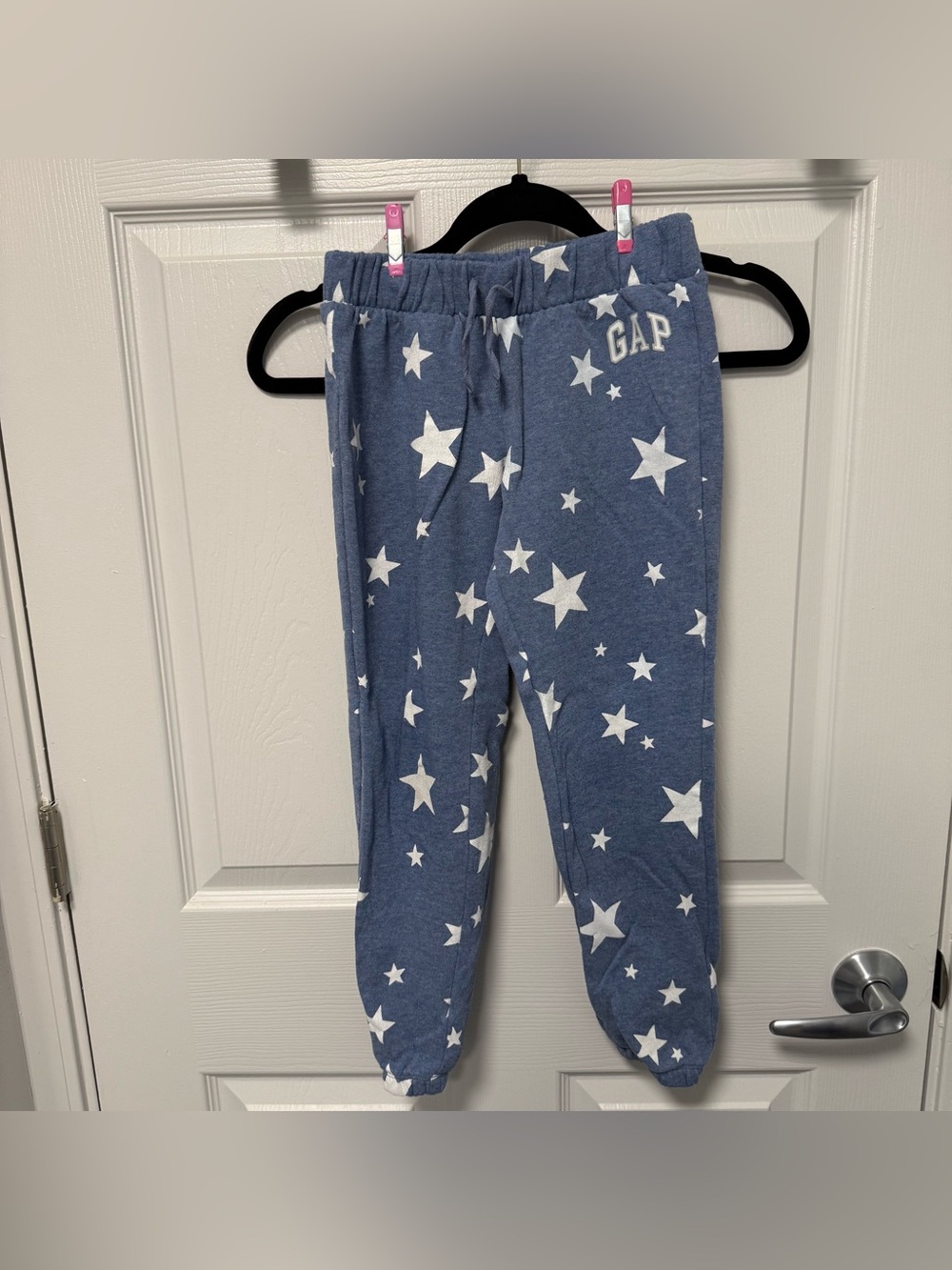 Gap Kids Girls Star Jogger Athletic Sports Sweat Pants Blue Heather Med (8-9)